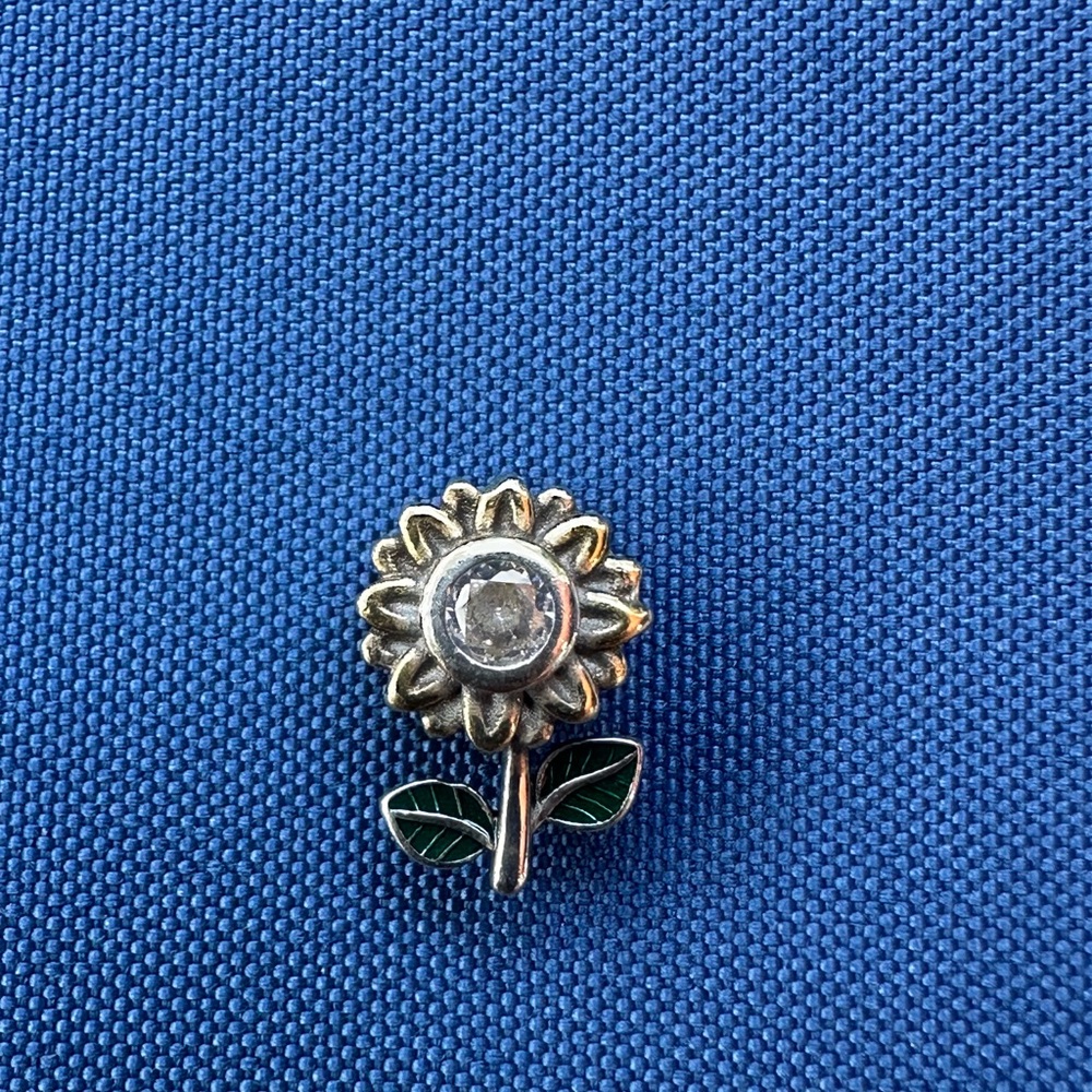 925 Italy Sterling Silver Sunflower Charm For Pandora - Picture 2 of 4